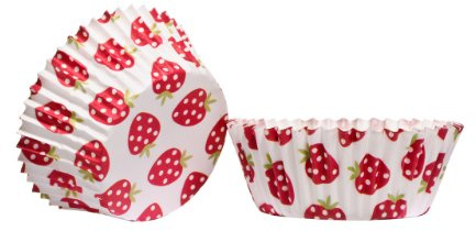 Premier Housewares 60 Pieces Medium Cup Cake Cases Strawberry Design Cupcake Paper Pink And Cream Greaseproof Muffin Paper Baking Cups Ideal For Birthdays And Parties 8 x 3 x 8