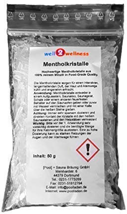 well2wellness® Mentholkristalle intensiv im 50g Beutel - aus 100% reinem Minzöl