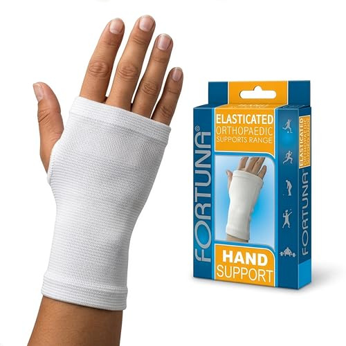 Fortuna Elasticated Hand Support – Orthopaedic Compression Brace for Arthritis, Sprains & Strains – Pain Relief & Injury Recovery Bandage – Fits Left or Right Hand – Breathable & Comfortable (Small)