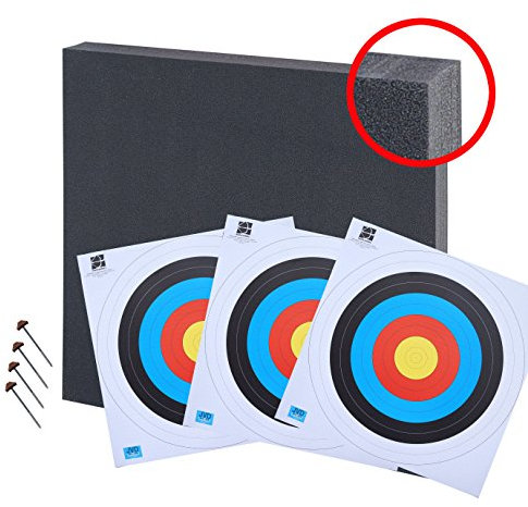 Zielscheibe 80x80 bis 50lbs mit 3 Auflagen und 4 Scheibennägeln