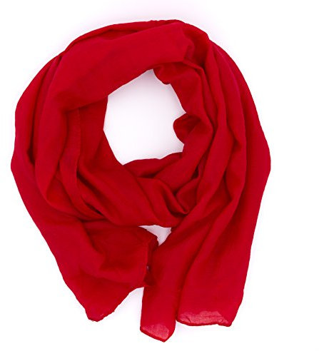 DOLCE ABBRACCIO by RiemTEX WILD CAT Damen Schal Halstuch Tuch aus Chiffon für Frühling Sommer Ganzjährig (Rot)