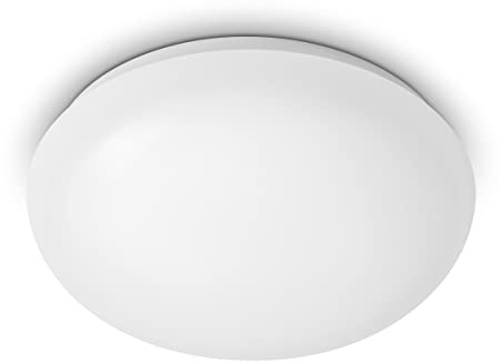 Philips Plafonnier LED Detecteur de Mouvement, Blanc, Eclairage Blanc Chaud 2700K, Philips Shan, Faible consommation d'énergie grâce à la détection de mouvement, pour éclairer vos pièces à vivre