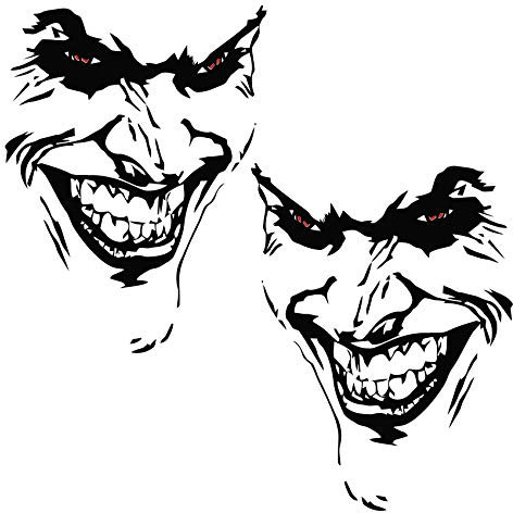 Finest Folia Joker Aufkleber 10x7cm Why so serious Schriftzug Spruch Fahrzeug Dekor Folie für Auto Bus Wohnwagen Kfz Zubehör Autoaufkleber Clown (Schwarz Glanz, K059 + K060 2X Joker)