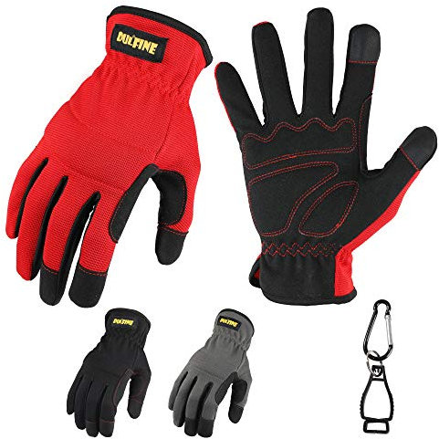DULFINE High Performance Work Gloves For Men(3 Pairs Pack), High Dexterity Touch Screen For Multipurpose,Excellent Grip (Extra Large)