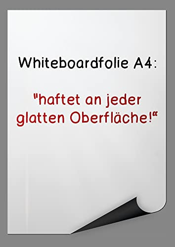 TimeTEX Whiteboard-Folie A4 weiß - Set mit 5 Folien - selbsthaftend an Glas, Metall und Kunststoff - 62294