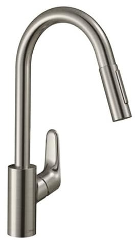 Hansgrohe Spültischmischer 240 Focus M41 Eco Ausziehbrause 2jet edelstahl-optik, 31833800