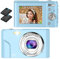 Fotocamera Digitale, Bofypoo FHD 1080P 48MP YouTube Vlogging Camera con Zoom Digitale 16x Fotocamera Compatta Mini Fotocamera Portatile per Adolescenti Bambini Adulti Principianti（Blu profondo）