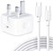Charger for iPad Pro 20W USB C Fast Charger With 2M USB C Cable for iPad Pro 12.9/11 2018 to 2022, for iPad Air 10.9 Gen 4th/5th, for iPad Mini 6th, for iPad 10th Generation 2022 2021 2020 - White