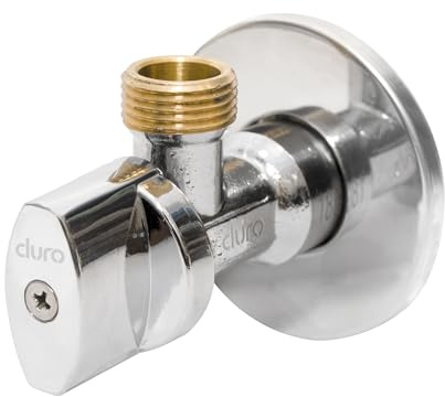 DURO Eckventil SMART, 1/2 auf 3/8 Zoll Eckregulierventil für Kalt- und Warmwasserleitungen, Verchromt, mit 1/4 Umdrehungs-Schließventil zum Schnellen Öffnen und Schließen des Ventils