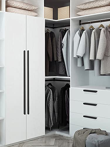 Möbelgriff Lang,2 Stück Schrankgriffe Schwarz,Massive Aluminium | Beschichtungsverfahren,Gesamtlänge:30-1000 mm T-Zuggriffe, Griffe für küchenschränke Kleiderschrank Zieht Griffe-1000mm/39.4in