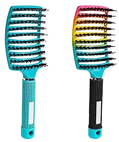 Hairstreaq Detangling Brush, Curved and Vented for Wet or Dry Detangling Hair Brush for Men, Women & Kids’ Long, Thick, Thin, Curly & Tangled Hair (Colorful)