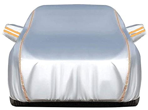 Universelle Vollgarage Für BMW X5 E70 E53 Wasserdicht Atmungsaktiv Kratzfest Regen Schnee Hitzebeständig Mit Spiegeltasche Und Reflektierenden Streifen (Color : Silver, Size : E70)