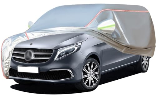 WOLWES Autoabdeckung Geeignet Für Mercedes-Benz V-Klasse/Marco Polo/V-Klasse Extra Lang V220d,V300d,Schneesicher,Wasserdichte,Wind-,Regen- Und UV-beständige Autoabdeckung Aus Oxford-Gewebe,Mit Seitent