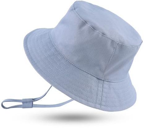 XIAOHAWANG Baby solhatt pojkar solhatt UV-skydd baby flicka mössa sommar andas barn fiskarhatt med nätfoder, azur, 2-4 År