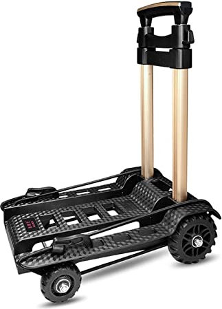 Handkarren Auto-Gepäck-Handkarre, tragbarer zusammenklappbarer Trolley-Wagen, Transportwagen mit 50 kg Kapazität, geeignet für Einkaufen, Camping, Reisen, mobiler Wagen