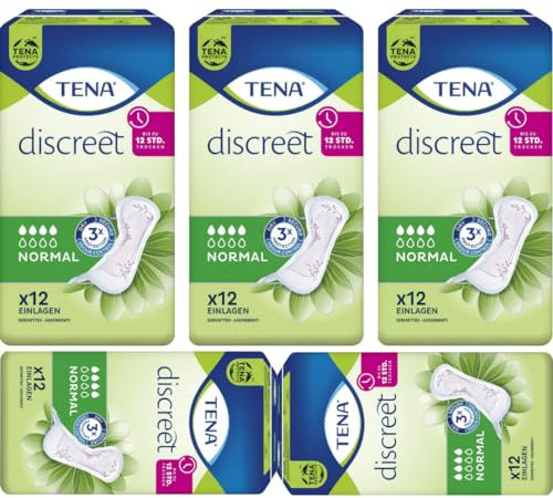 Discreet Normal Einlagen Pads Damenbinden 12 STÜCK x 5 Packungen