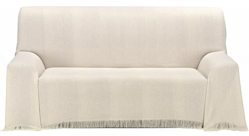 ECOMMERC3 | Colcha Multiusos Tamaño 130x180 cm para Sofá o Cama - Foulard Multiusos Tacto Extrasuave Color Crudo