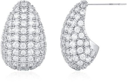 WEGOLIMME Damen Tropfen Ohrringe Silber 925 Ohrstecker 18K Gold Damenohrringe Hochzeit Schmuck Modeschmuck Mama Geschenke für Frauen Freundin Geburtstag Geburtstagsgeschenk Jahrestag Geschenk für Sie