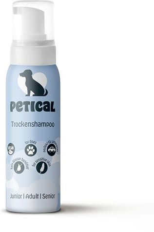 PETICAL Hunde-Trockenshampoo I 100% vegan & ph-neutral, Oliven & Kokosöl, für schnelle Reinigung, Hundeshampoo Shampoo Hundefell Pflege Hundepflege Fellspray Pflegespray Trocken Dog Dry Spray