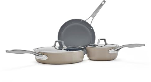 Calphalon® Premier Ceramic Nonstick 5-Piece Cookware Set, Mushroom Grey