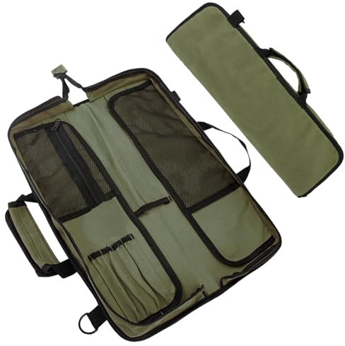 JDGFH Knife Bag, Chef's Knife, Bags for Knives and Kitchen Utensils, Spoons and Forks, Waterproof Knife Storage, Knife Roll Bag for Leisure and Camping, Green (military green), knife bag
