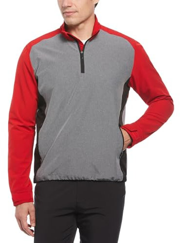 Callaway Herren Standard Langarm 1/4 Zip Windjacke Tango Rot