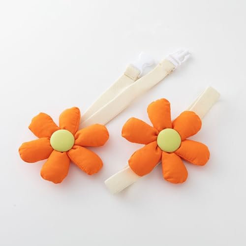 2 Stück Vorhänge Raffhalter Cartoon-Vorhänge Straps, Vorhang Schnalle Haken Clip für Kinderzimmer Dekorationen Wohnzimmer Schlafzimmer (Blume Orange,Es ist etwa 44 Zentimeter)