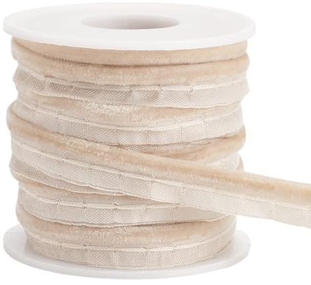 BENECREAT 10 Yards/9.14m PapayaWhip Velvet Piping Bias Tape, 11mm Wide Welt Cord Piping Trim Stoffkante mit Samt Lip Cord Trim für Nähen Kleidung Polsterung Trimmen