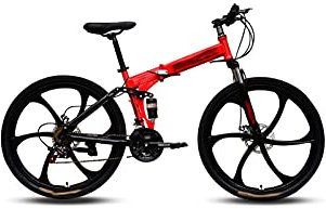 Faltrad Fahrrad Mountainbike Straße Fatbike Fahrräder Geschwindigkeit 26 Zoll 21 Gang Fahrräder Mann Aluminiumlegierung Rahmen (Farbe: Rot, Größe: 24)