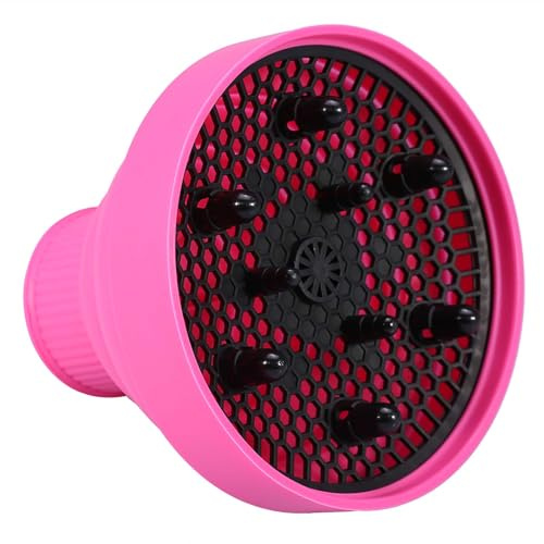 Hairdryer Diffuser, Silicone Hairdryer Diffuser, Foldable Design, 5 Colors, Washable, Diffuse Heat and Air Evenly on Hair, Suitable for Nozzle Diameter Up to 5cm (Roseate)