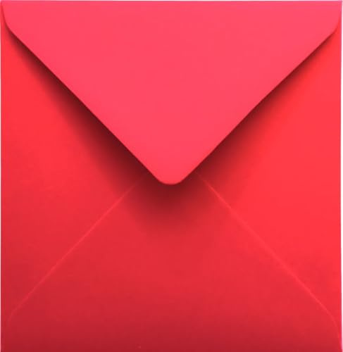 Netuno 25 Umschläge Rot quadratisch 11x11 cm natürlich und stilvoll | 120g Malmero Vermillon · feine rote Umschläge Naturpapier für Weihnachten, Advent, Nikolaus, Valentinstag & Einladungen