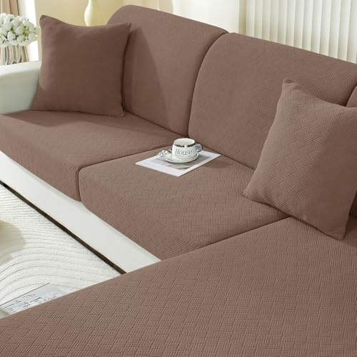 Ystyle Sofa Sitzkissenbezug Stretch, Elastischer Sofa Sitzbezug rutschfest, Universal Kissenbezüge Waschbare, Sofakissen Bezug Wohnzimmer Sofa Überzug Sofaschoner (1 Sitzer*3, Braun)