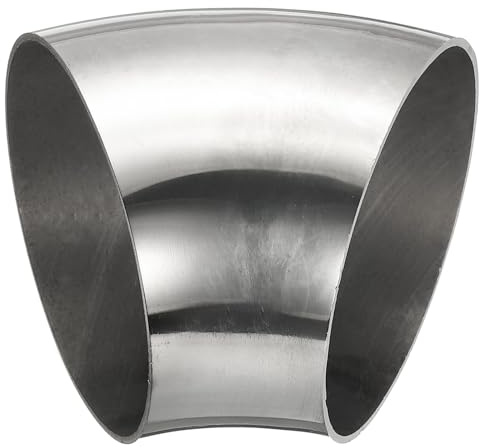 PATIKIL 1 Stück Edelstahl Rohrbogen 45 Grad Bogen, 70mm ID Stahl Auspuffbogen Auspuffrohrverbinder Edelstahlbogen 304 Edelstahl Rohr für Auspuffrohr Treppengeländer Auto HVAC
