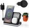 4 in 1 Wireless Charging Station, Wireless Charger with Alarm Clock Compatible for Samsung S25/S24/S23/S22/S21 Ultra Plus, Z Flip Fold 6/5/4 Note 20 Galaxy Watch 7/6/5/4/3 Galaxy Buds