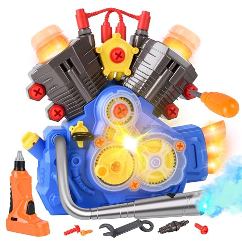 YOOHBERRYS Kit di Costruzione del Motore, Kit Regalo per Adulti per Bambini e Adolescent, Motore di Simulazione con Kit Motore Funzionale, Costruisci Il Tuo Kit di Motore (Blu)
