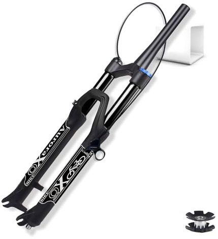 LYYCX AuroraXQ Magnesium Alloy Mountain Bike Front Fork 26 27.5 29 inch Suspension, 140mm Travel Straight/Tapered Disc Brake MTB Air Fork(Tapered Remote,29 inch)