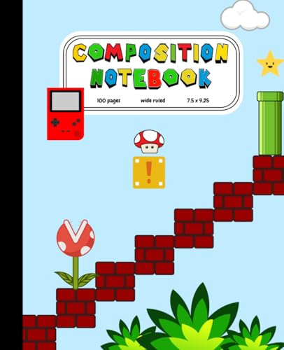 Gaming Composition Notebook: Wide ruled for Grades 2-5 school supplies