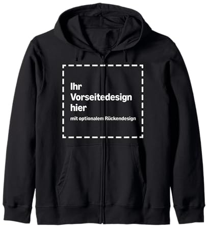 Personalisierter Zip-Hoodie mit Druck auf der Vorder- und Rückseite