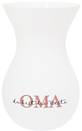 Herz & Heim® Personalisierte Ritzenhoff Vase aus Glas mit Wunschtext, Name oder Alter – Verschiedene Motive & Farben – Geschenk zum Geburtstag, Muttertag, Dankeschön (Weiß, Muttertag)