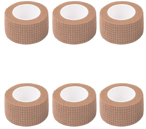 Finger Tape, 6 Rolls Self Adhesive Cohesive Bandage, 2.5cm x 4m Each, Skin Tone Tape for Fingers and Wrist Protection, Breathable Elastic Compression Bandage for Sports, BJJ, Climbing, Veterinar
