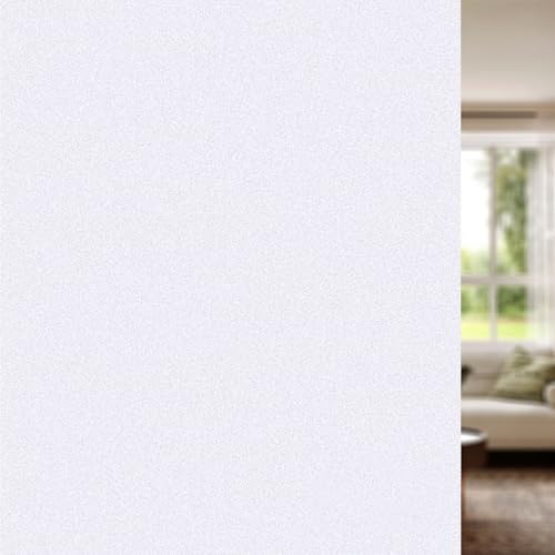 Vinilos para Cristales Ventanas 30 x 400 cm Efecto Esmerilado, Anti-UV, Privacidad Total, Fácil de Instalar Fensterfolie Blickdicht Fensterfolie para Baño Cocina Oficina, Blanco Mate