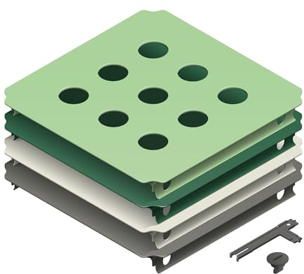 Quadro Lochplattenset S Home – 4 gelochte Sichtplatten 40 x 40 cm für Seitenwände, ab 6 Monaten je nach Aufbau, Indoor/Outdoor, Made in Germany (Mint)