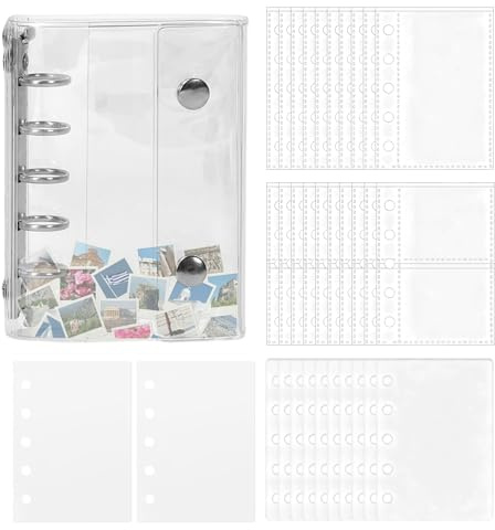 Raccoglitore per adesivi | Album trasparente per scrapbooking e come cartella | Taccuino per adesivi con doppia chiusura – per planner Scrapbook Journal Card File Documento