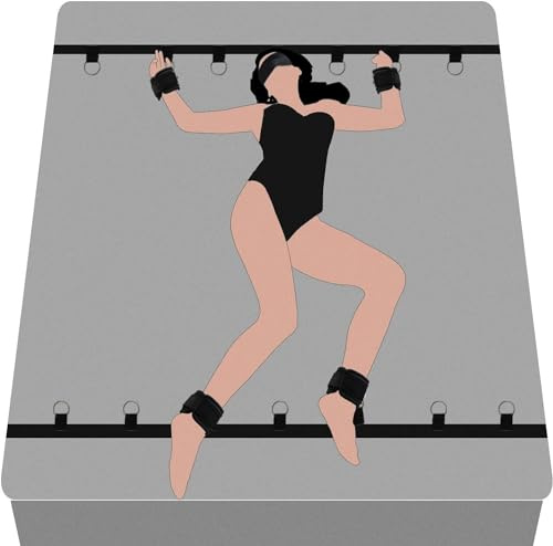 BDSM Bondage Bed Restraints Kit Sex Toys for Couples – Adjustable Under Mattress BDSM Set with Handcuffs, Ankle Cuffs, Adult Toys for Beginners & Fetish SM Games