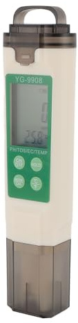 Nosqew Tester di qualità dell'acqua 4 in 1, ad alta precisione, lettura chiara, retroilluminazione verde, tester digitale dell'acqua per PH TDS EC, test di temperatura, acqua potabile, piscina,