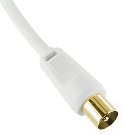 SSL Satellites 3M Gold Plated Male to Male Plug to Plug Shielded TV Coaxial Aerial Cable - White
