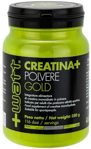 Creatina+ Gold - Integratore Alimentare di Creatina Monoidrato - Incrementa le Prestazioni Durante lo Sforzo - Gluten Free -in Polvere, Formato: 350g