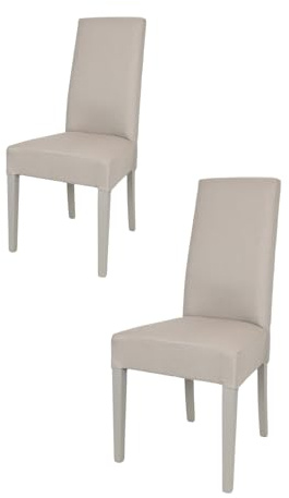 t m c s Tommychairs - 2er Set Moderne Stühle Chiara für Küche und Esszimmer, robuste Struktur aus lackiertem Buchenholz Farbe Gämsebraun, gepolstert und mit Stoff in der Farbe Gämsebraun bezogen