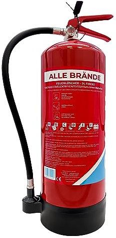 Firexo Extintor de Incendio para Todo Tipo de Incendios (9 Liter) - Fire Extinguisher para Casa, Oficina, Cocina, Caravana, Barco - Extintor para Todo Tipo de Incendios