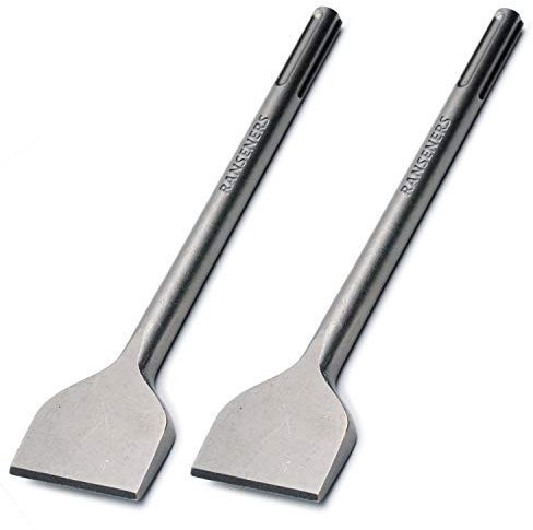 RANSENERS SDS-Max scalpello per piastrelle 2pezzi, Scalpello largo a spatola 300 x 75mm, universale, in acciaio super temprato